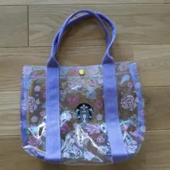 Starbucks クリアトートバッグ 花柄 パープルのサムネイル
