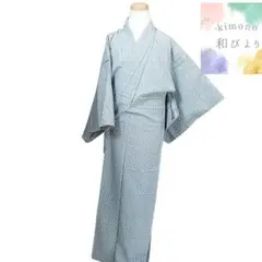 和14 着物 小紋 花 小花 洋風 洋花 水色