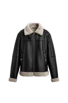 ZARA ブラックレザー ジャケット M