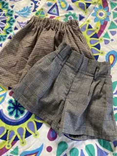 チェック柄ハーフパンツ 2枚セット