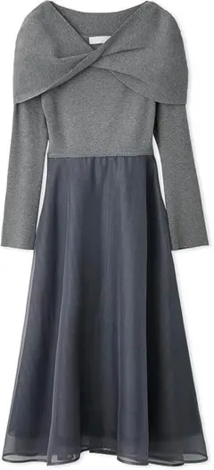 CELFORD ケープ付きドッキングニットワンピース