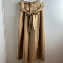 MK MICHEL KLEIN リボン付き ワイドパンツ ベージュ 38