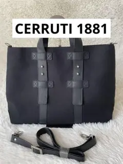 CERRUTI 1881 ビジネスバッグ ブラック キャンバス A4 ショルダー
