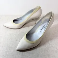 未使用級★銀座かねまつ パンプス ポインテッドトゥ 晴雨兼用 23.5cm