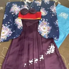 キャサリンコテージ 110 簡単袴セット いにしえ華車藤✖️紺袴 肌襦袢