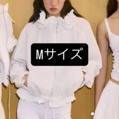 完売品⭐︎ZARA フリルトリム ジップアップジャケット S ホワイト 完売品⭐︎ZARA フリルトリム ジップアップジャケット L ホワイト
