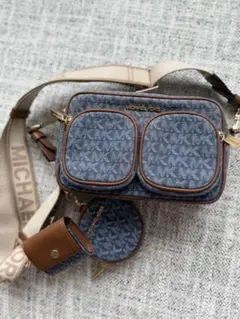 MICHAEL KORS MK デニム お財布ショルダー クロスボディ - メルカリ