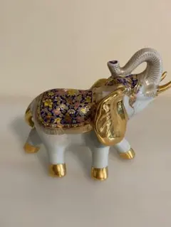 象 置物 陶器 金彩 縁起物 インテリア