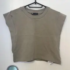 ZARA カーキ　トップス　ベスト