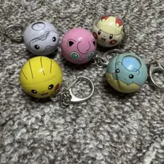 希少品】くるくるポケモンキーホルダー プリン ピカチュウ 5個セット 