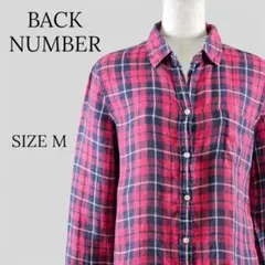 BACK NUMBER 長袖 カジュアルシャツ 赤×黒×白 チェック Mのサムネイル