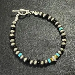 【009】インディアンジュエリー　ナバホ　ブレスレット　シルバービーズ