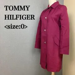 TOMMY HILFIGER トレンチ ロングコート マゼンタ サイズ0