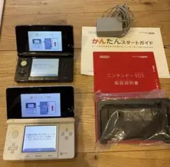 Nintendo 3DS 本体 ホワイト ブラック 2台セット　充電台　充電器