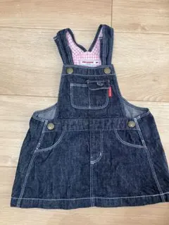 miki HOUSE ダークデニム サロペットワンピース Mサイズ