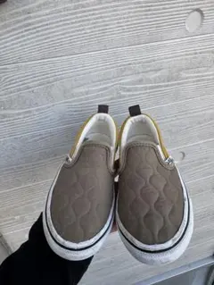Vans キッズ スリッポン カーキ　15cm