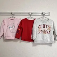 トップス　トレーナー　長袖　90-95cm 3点セット　まとめ売り　女の子