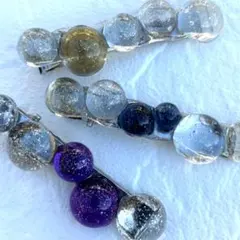 RH0006 レジン　ヘアークリップ　ハンドメイド　半球