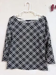 バーバリーロンドン ノバチェック カットソー シャツ 黒白 2