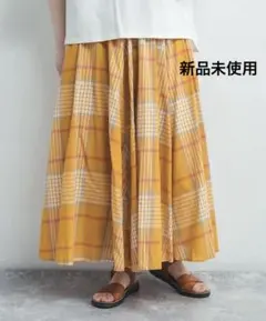 m.m.o. スカート ロングスカート チェック柄 フレアスカート