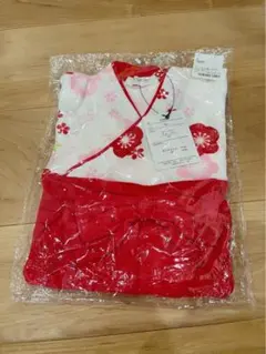 【新品】80サイズ　袴風花柄ロンパース　ベビー　お祝い　七五三　お正月　ひな祭り