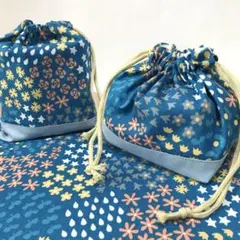 お弁当袋　コップ袋　ランチョンマット　３点セット　入園入学　花　ハンドメイド