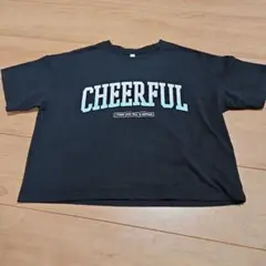 CHEERFUL クロップドTシャツ 黒140