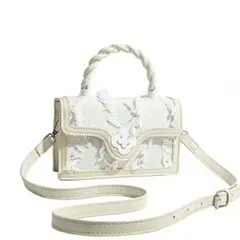 ホワイト ショルダーバッグ 合成皮革