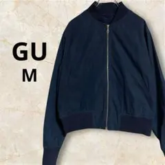 GU ネイビー MA-1風ブルゾン Mサイズ ショート丈 ジップアップ