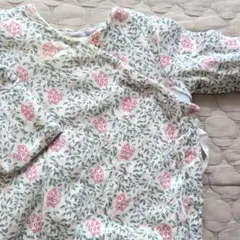 プチバトー◯花柄 長袖ロンパース 62cm