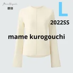 【ユニクロ×マメクロゴウチ】シアークルーネックTシャツ2022SSオフホワイトL