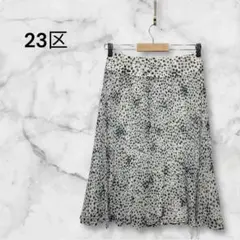 23区　オンワード樫山 プリーツスカート サイズ40 L 花柄　アコーディオン