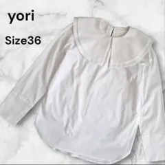 大人気完売品✨Yori フロッキードット丸襟tee ホワイト ヨリ 半袖