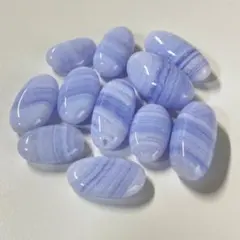 127-★ ブルーレースアゲート 粒売り 11粒 まとめ売り★ 天然石ビーズ