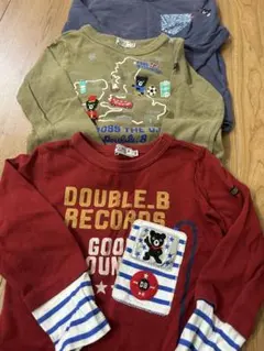 DOUBLE.B 長袖カットソー 3枚セット　100サイズ