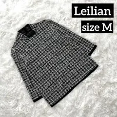 商品番号【a225】Leilian トップス 総柄 モノトーン シャツ ブラウス