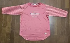 Arnold Palmerアーノルドパーマー七分丈Tシャツ ピンク ボーダーLL