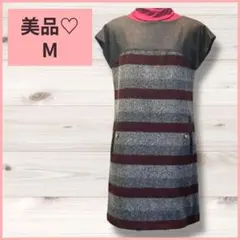 【美品】インディヴィ ウール混 チュニック ワンピース M