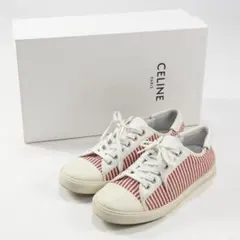 美品 CELINE BLANK ストライプ キャンバスローカットスニーカー 39のサムネイル