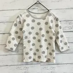 子供服 キッズ 長袖カットソー クルーネック 水玉 ドット 保育園着 綿100%