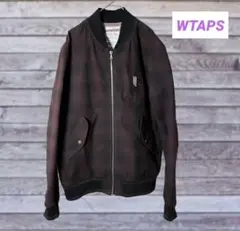 チェック柄刺繍ロゴ付きジャンパー L