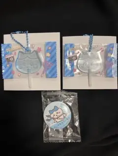 【ハチワレ 3点セット】キャンディチャームズ 2点 /くら寿司 缶バッジ 1点