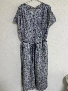 お値下げ！大きいサイズ花柄きれいめワンピース リボン4L 美品