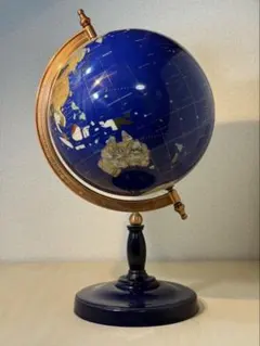 方位磁石つき　ラピスラズリー　大理石 地球儀 地球儀 ラピスラズリ 方位磁石付き 天然石 アンティーク インテリア