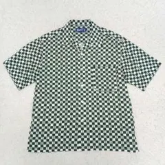 ✨美品✨BOTT チェッカーボード　半袖シャツ グリーン　サイズ Mのサムネイル