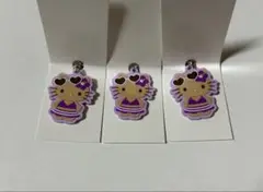 日焼けキティ　ラバーストラップ　紫3点セット