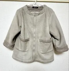 COMME CA ISM グレー ボア　スエード風　コート 100センチ