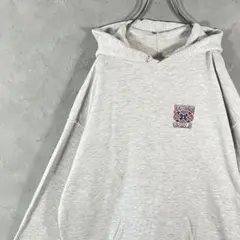 JERZEES パーカー　バックプリント　霜降りグレー　ゆるだほ　古着　IW18