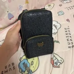 蝶柄 スマホショルダーバッグ ブラックのサムネイル