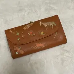 【 franchelippe 】ブラウン 長財布 動物刺繍のサムネイル